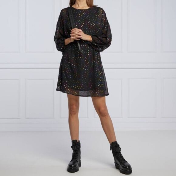 DESIGUAL Emporda Festive Season Dress w/ Metallic Multicoloured Spots Sz XS - Picture 5 of 12